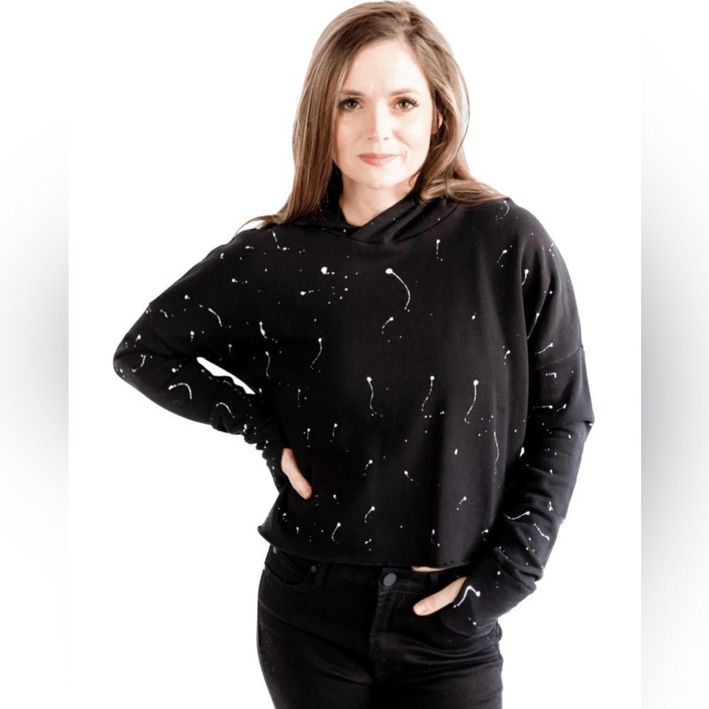 NWT Bobi Los Angeles Sweatshirt Sweater Hoodie Black White Size M